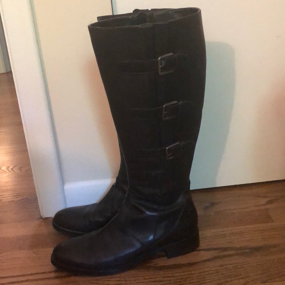 Ecco Black Leather Knee High boots